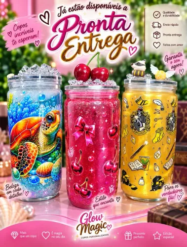 ? Copos Artesanais Glow Magic ?