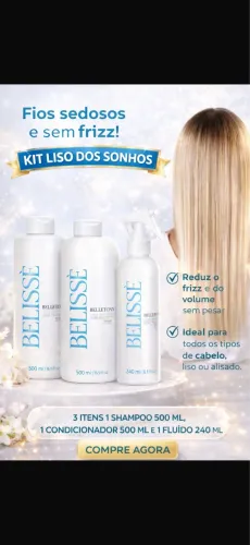 KIT COMPLETO BELLETONN BELISSÈ EFEITO LISO 500 ML