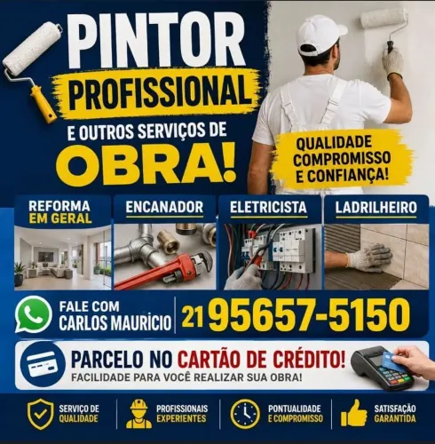 Pintor Copacabana Recreio Tijuca Méier melhor preço tenho maquininha Carlos Maurício