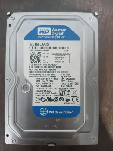 HD Interno Western Digital Caviar Blue 160GB SATA 3.5" (7200 RPM) - Testado e Funcionando