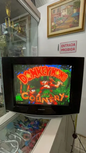 Tv crt tubo retrogamer Samsung 21 polegadas av e vídeo componente