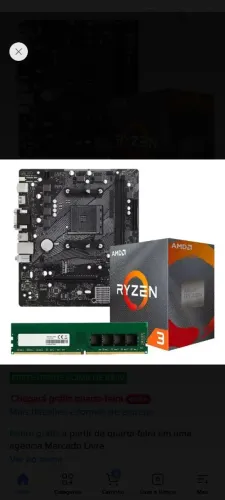 Kit upgrade Ryzen 3 , placa mãe gigabyte, memória 8gb