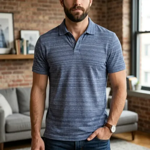 Camiseta Calvin Klein Gola Polo Azul - Tam. M