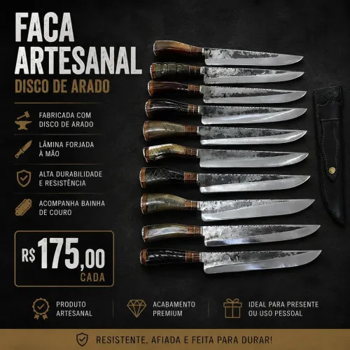 Faca artesanal disco de arado