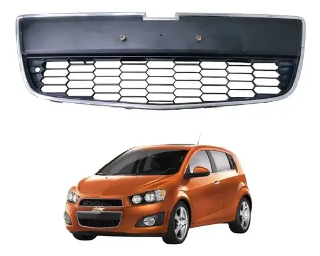 Grade Central Parachoque Chevrolet Sonic 2012 2013 2014  Preto Fosco