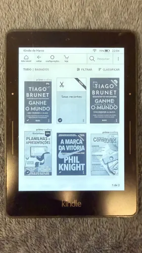 Kindle Voyage (7ª Geração) tela trincada. No estado