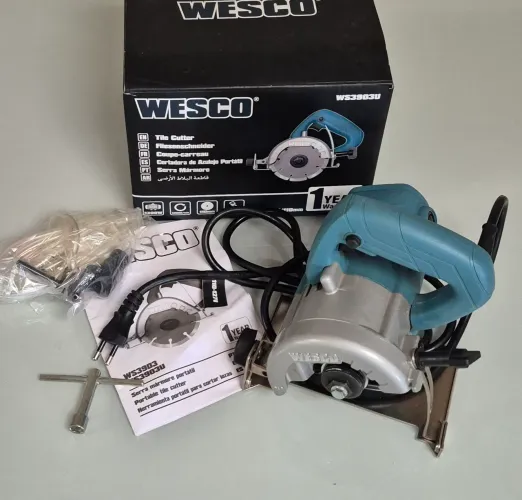Serra Mármore WESCO 1300W Completa com Caixa e Manual