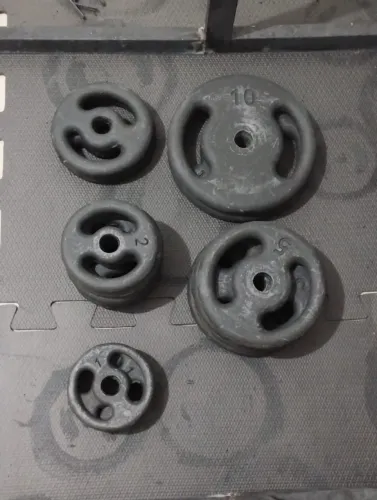 Kit de anilhas 62kg - ferro fundido