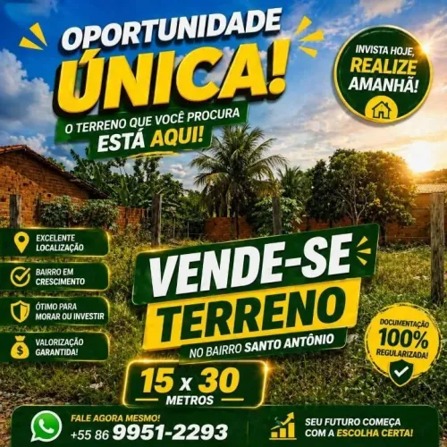 Vendo terreno localizado bairro santo Antônio 