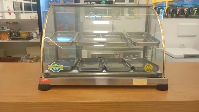 Estufa/vitrine de salgados
