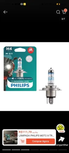 Lâmpada Philips extreme vision 130% mais 