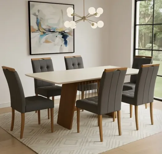 Conjunto de Jantar Florença Touch Premium 6 Lugares
