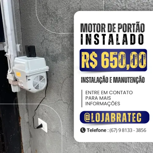Motor de portão eletrônico de 8 segundos (já instalado)