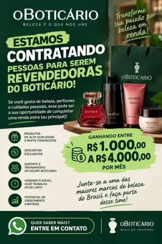 Venha ser um revendedor oboticario