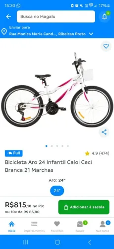 Bicicleta caloi ceci aro 24