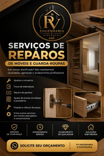 ? Reparos de Móveis e Guarda-Roupas | PV Engenharia e Marcenaria