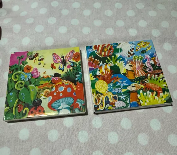Kit duas mini caixinhas de lápis de cor Faber Castell bichinhos raridades da década de 80