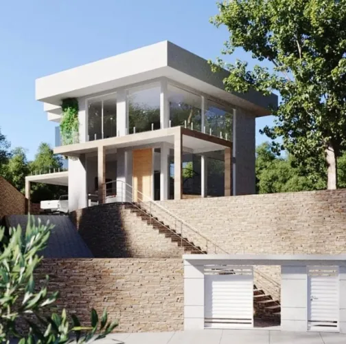 Casa em construção em condomínio fechado nas Braunes