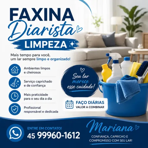 Precisando de diarista? Me chama!