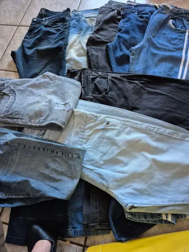 Lote de calças jeans, 38,p/trabalho, 10 calcas