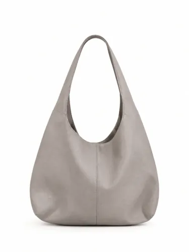 Bolsa Couro Legitimo Cinza sacola