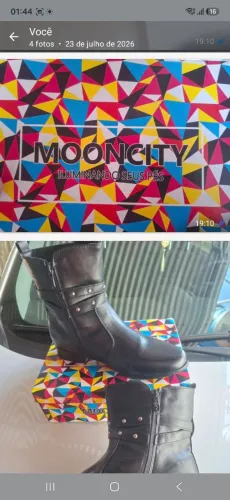 Bota número 39 marca Mooncity cor preta usada uma única vez
