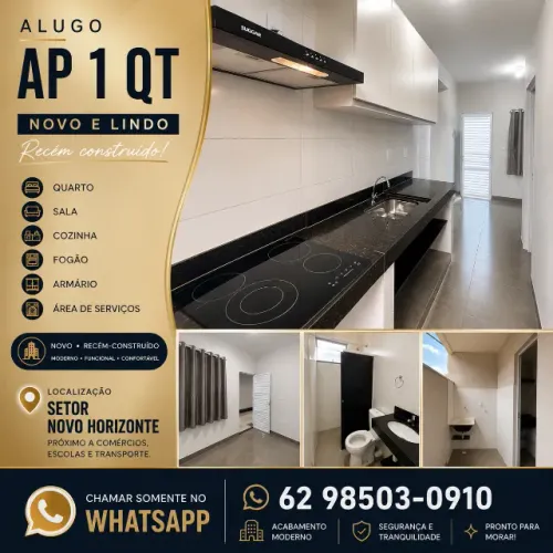 ALUGO AP 1QT SEM FIADOR DIRETO DONO - GARAGEM + ARMÁRIO Setor Novo Horizonte