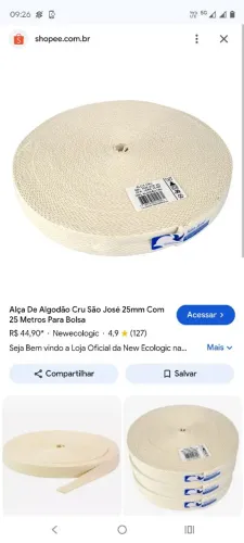 Rolo alça de algodão