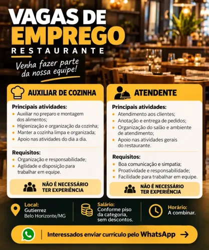Vagas De emprego restaurante