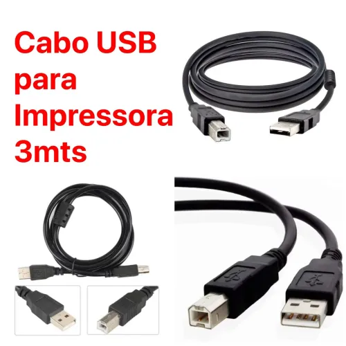 Cabo USB para Impressora 3mts 