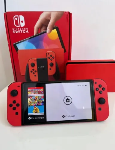 Nintendo Switch Oled Desbloqueado Versão Mario Troco