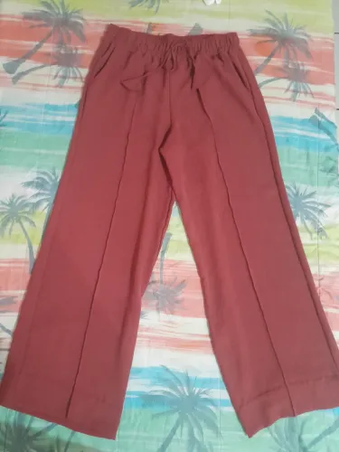 Calça pantalona crepe G