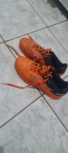 Chuteira Topper Laranja Tamanho 39 - society - Pouco Uso - Original *