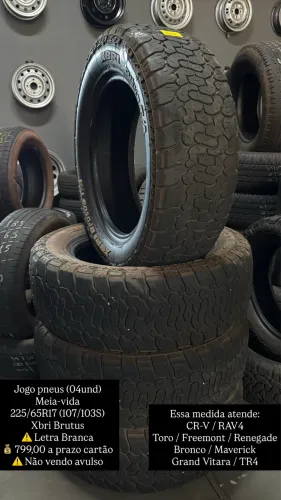 Jogo pneus 225/65R17 meia-vida Xbri Brutus