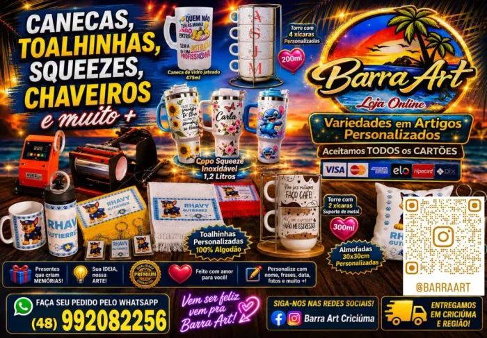 Barra Art Criciúma variedades em personalizados