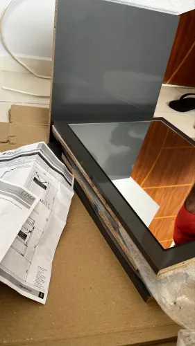 Gabinete de banheiro com Cuba de mármore kit completo de dispenso armário e espelho