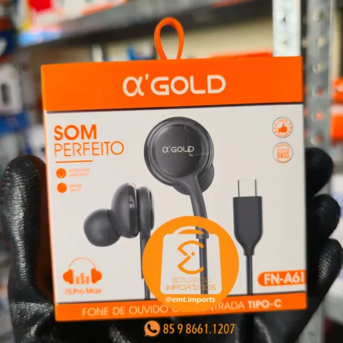 Fones de Ouvido com fio para celular com entrada TIPO-C, com Borrachas SOM ALTO