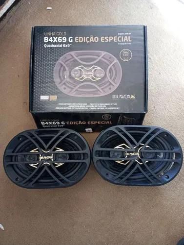 Par de alto falante 6x9 Bravox linha Gold Premium na caixa 