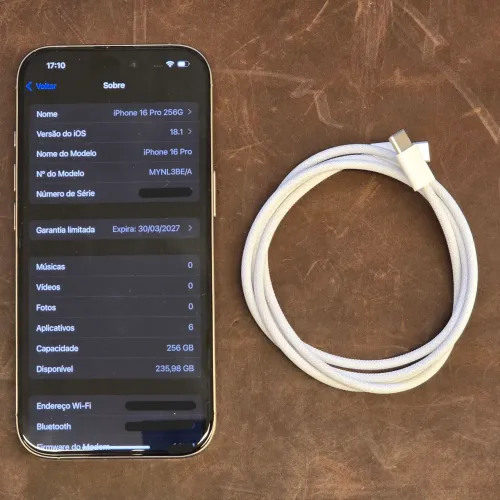 Iphone 16 Pro 256Gb Bege - Impecável