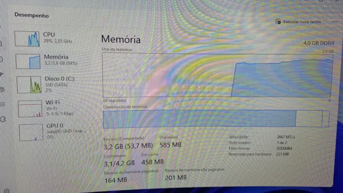 Memória ram 4 Gb ddr4 2666MHZ notebook e minidesk