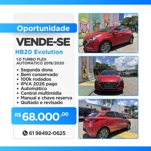 Hyundai HB20 Evolution 1.0 TB Flex 12V AUT 2020
