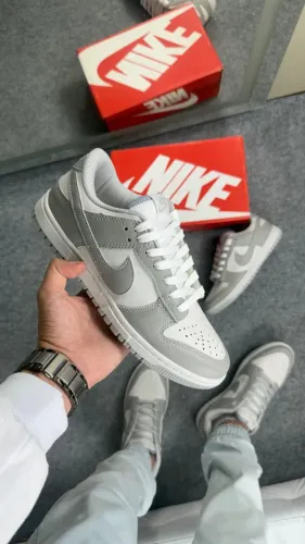 Tênis Nike SB Dunk Cinza/Branco Unissex Linha Luxo (Foto Real)