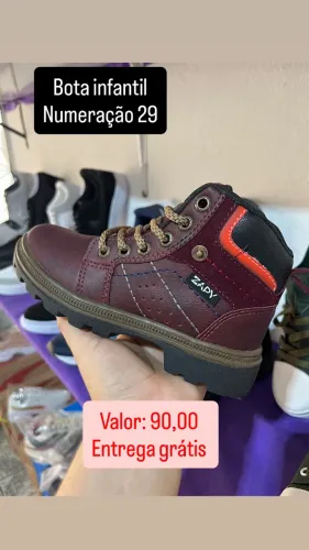 Bota infantil n29 entrega grátis