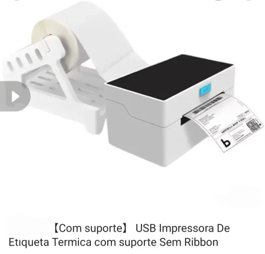 Impressora Térmica com Suporte e Etiquetas