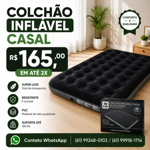 COLCHÃO INFLÁVEL CASAL BELFIX