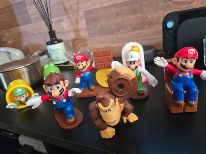 Coleção Mario Bros Mac Donalds 8 Brinquedos