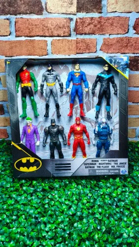 PAC 8 Bonecos Super Heróis e Vilões DC 