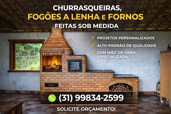 Fogão de lenha e churrasqueira