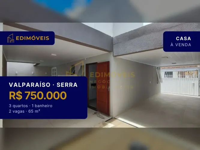 Casa charmosa em Valparaíso, Serra/ES - Pronta para receber sua família!