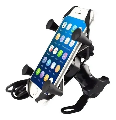 Suporte de Garra Para Moto Celular com Carregador